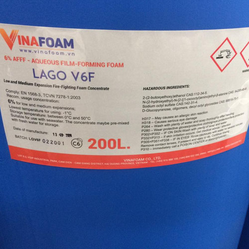 Chất tạo bọt chữa cháy AFFF6%, VINAFOAM/ Việt nam